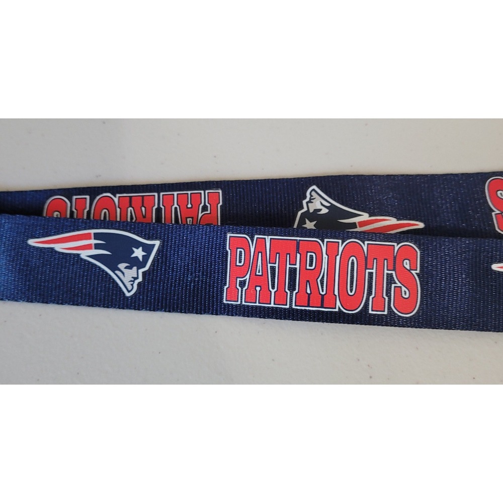 NFL New England Patriots Lanyard Unisex OS Navy Blue Excellent Detachable Buckle